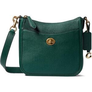 NWT Coach Women's Polished Pebble Leather Chaise Crossbody 19 Dark Pine One Size